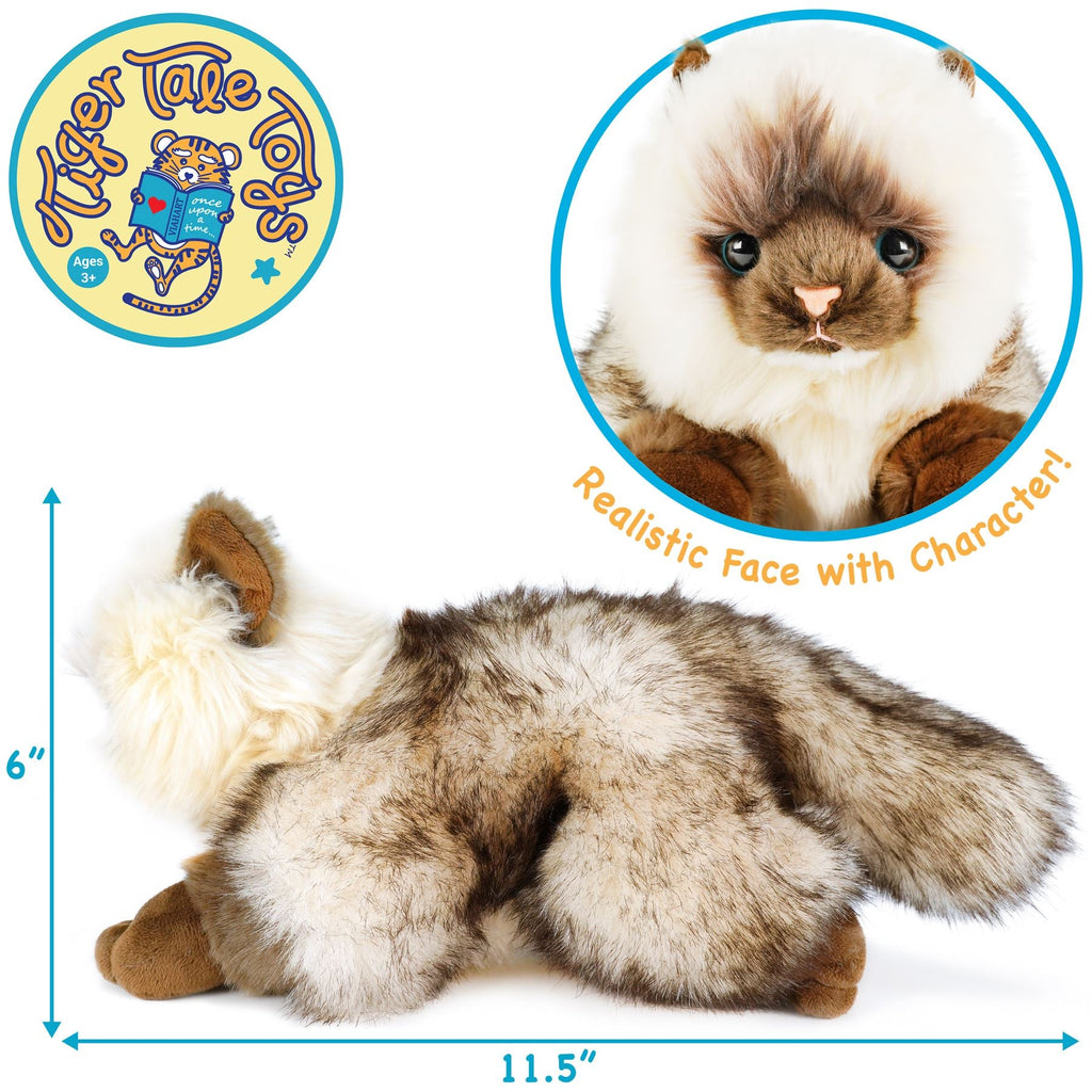 Snowy The Ragdoll Cat | 12 Inch Stuffed Animal Plush | By TigerHart Toys