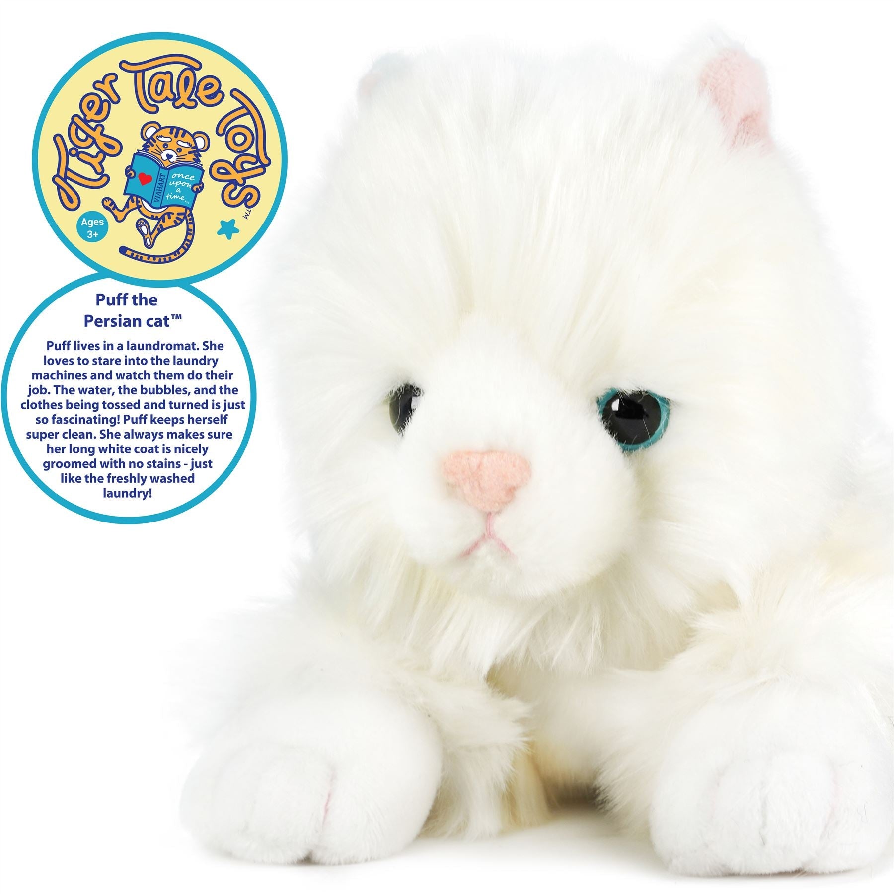 Puff The Persian Cat | 13 Inch Stuffed Animal Plush | By TigerHart Toys