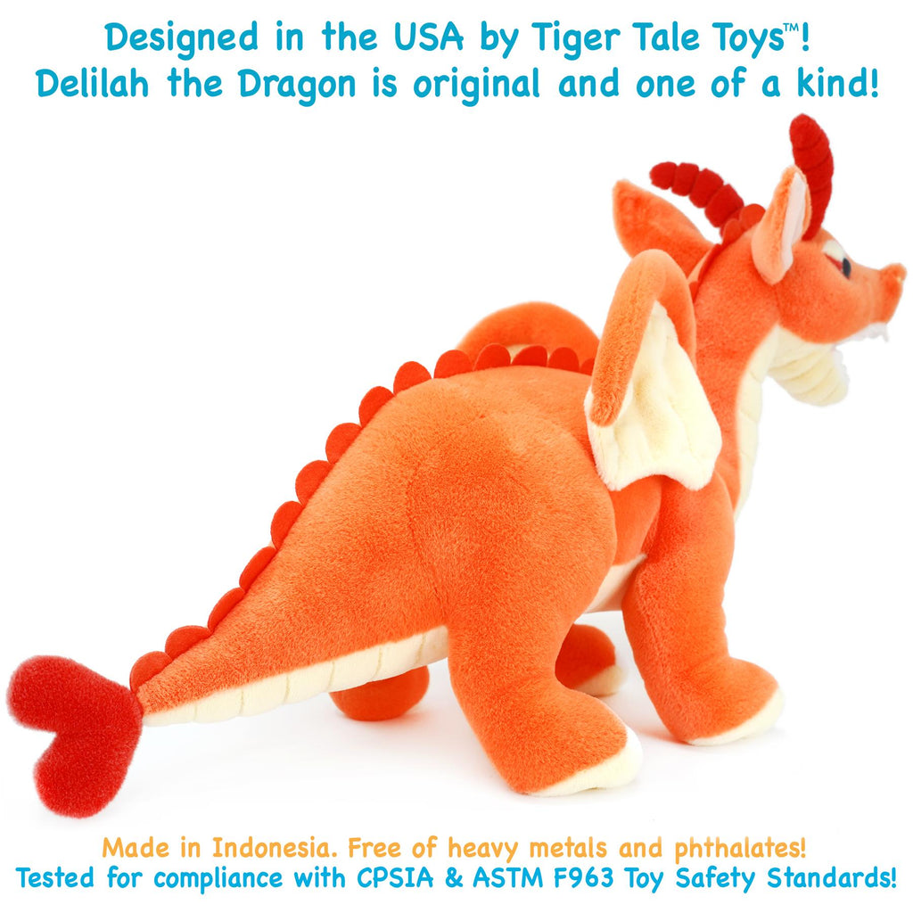 Delilah The Dragon | 22 Inch Stuffed Animal Plush | By TigerHart Toys