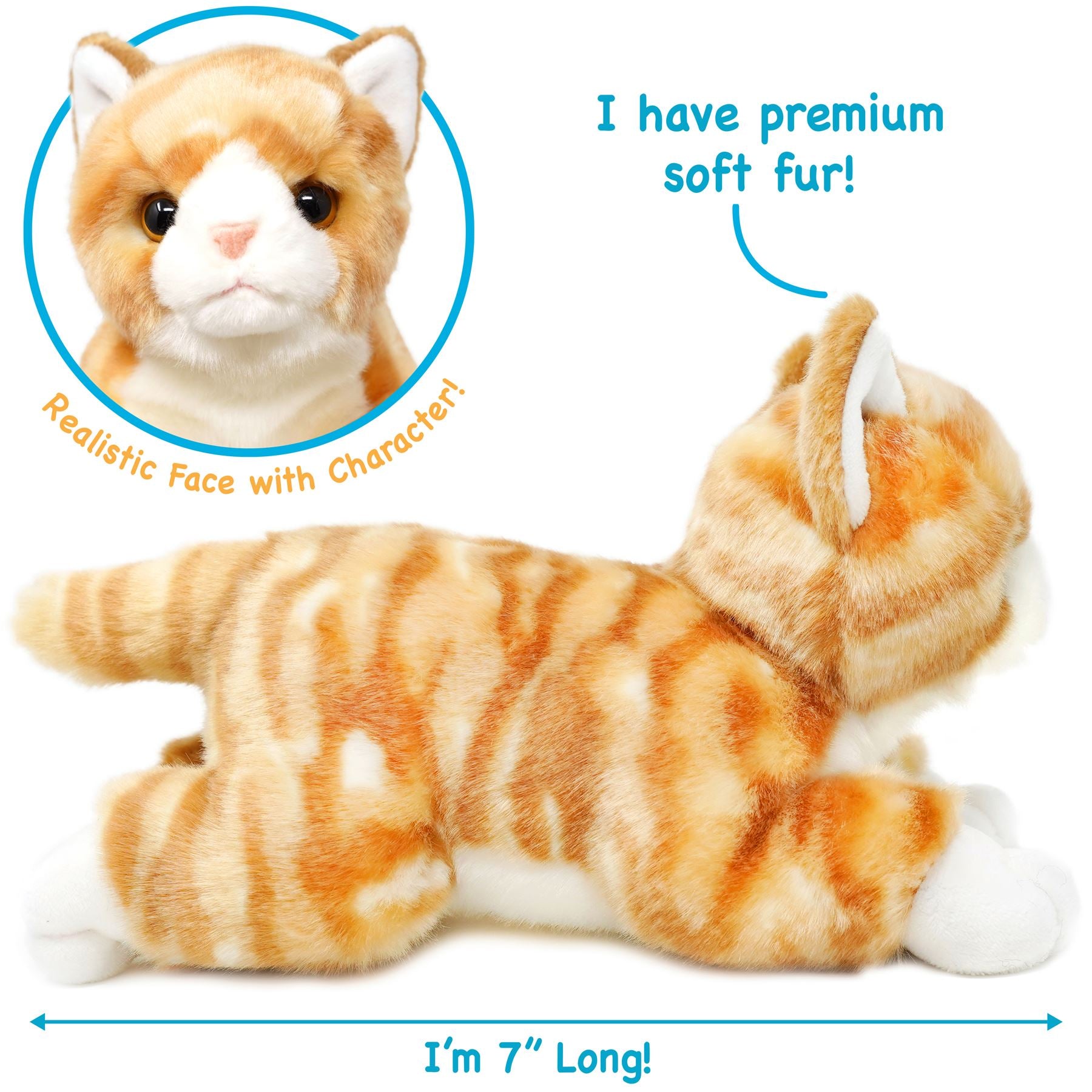 Tamarr The Orange Tabby Cat | 10 Inch Stuffed Animal Plush | By TigerHart Toys