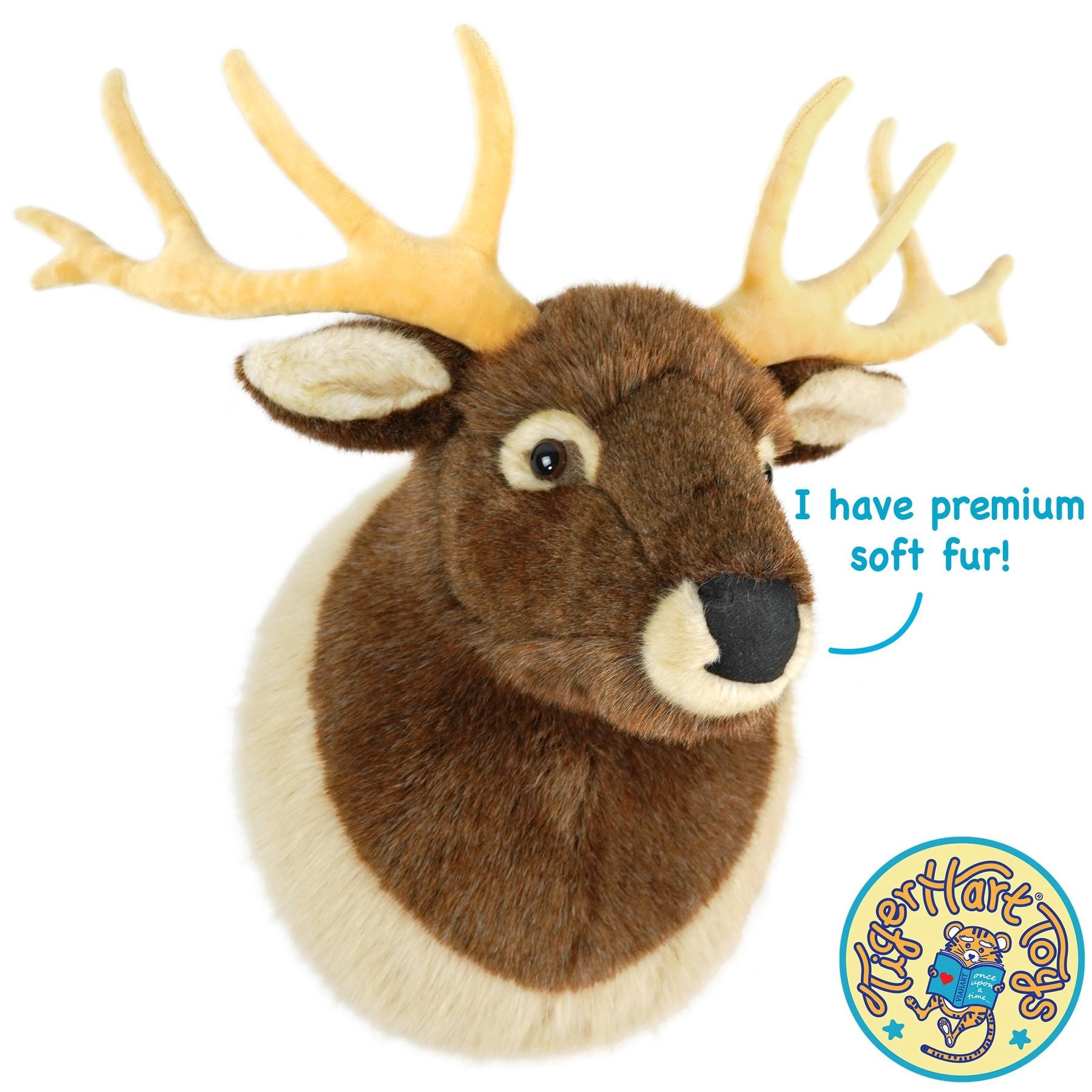 Evander The Elk Head | 25 Inch Stuffed Animal Plush | By TigerHart Toys