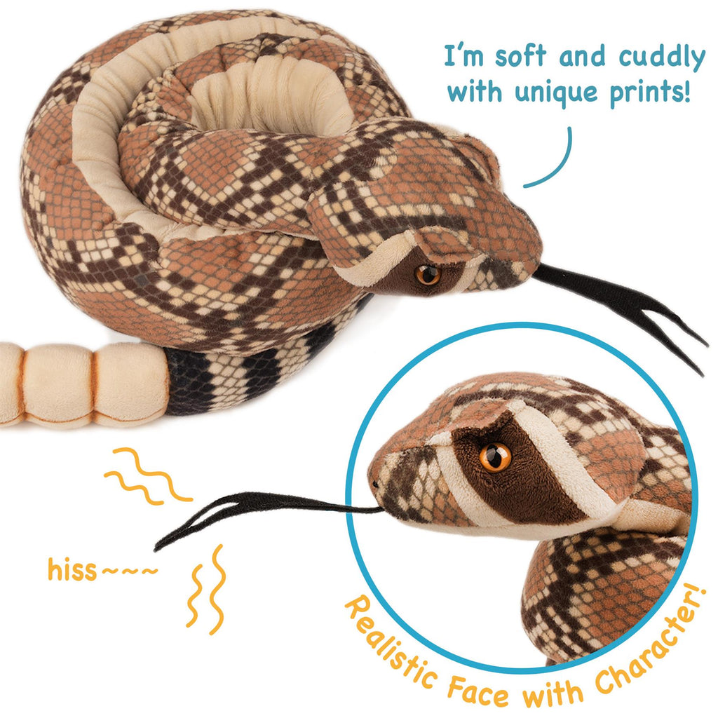 Rambo The Rattlesnake | 55 Inch Stuffed Animal Plush | by TigerHart Toys