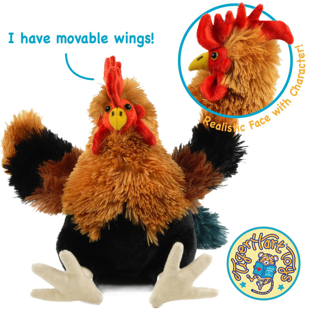 Riley The Rooster | 8 Inch Chicken Stuffed Animal Plush | by TigerHart Toys