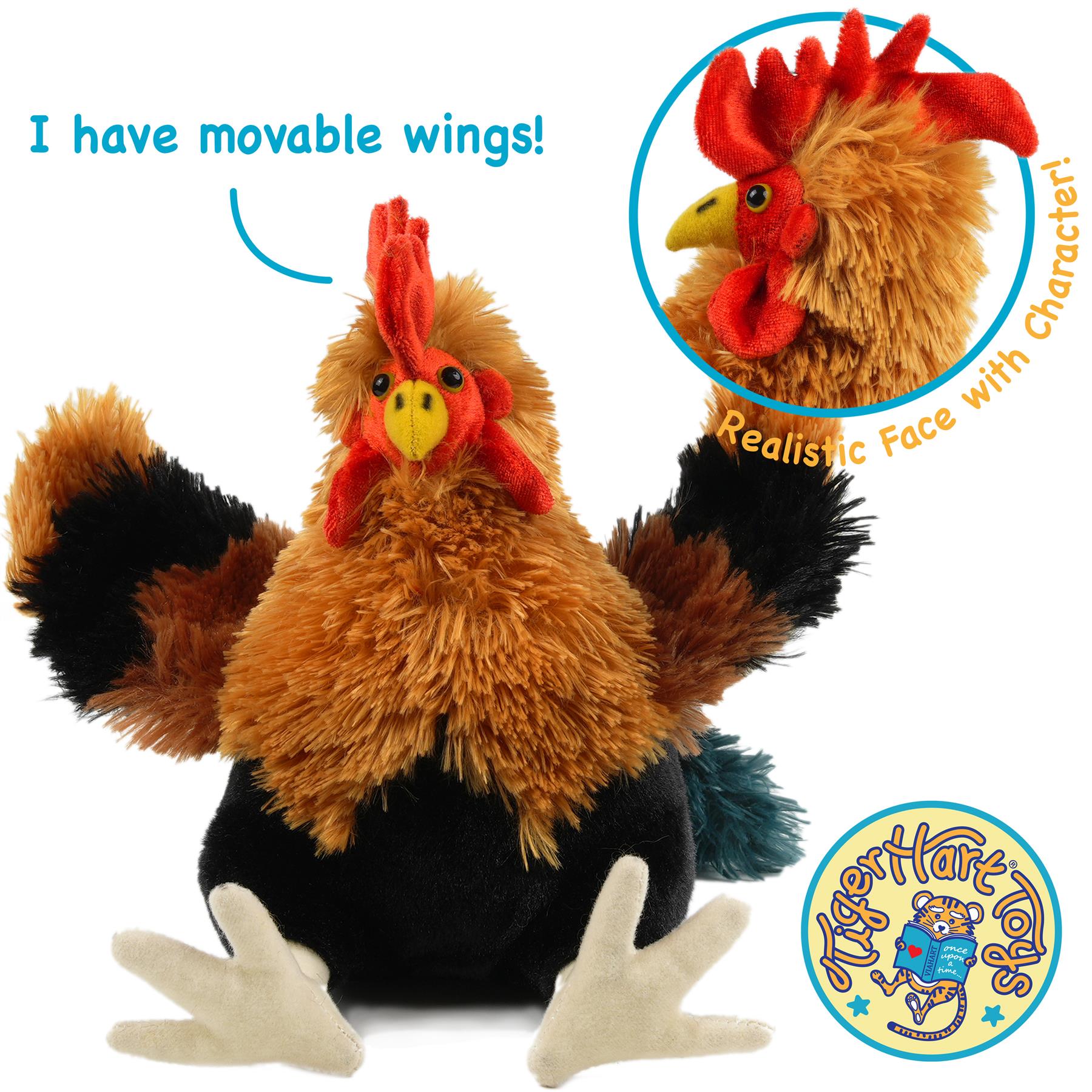 Riley The Rooster | 8 Inch Chicken Stuffed Animal Plush | by TigerHart Toys