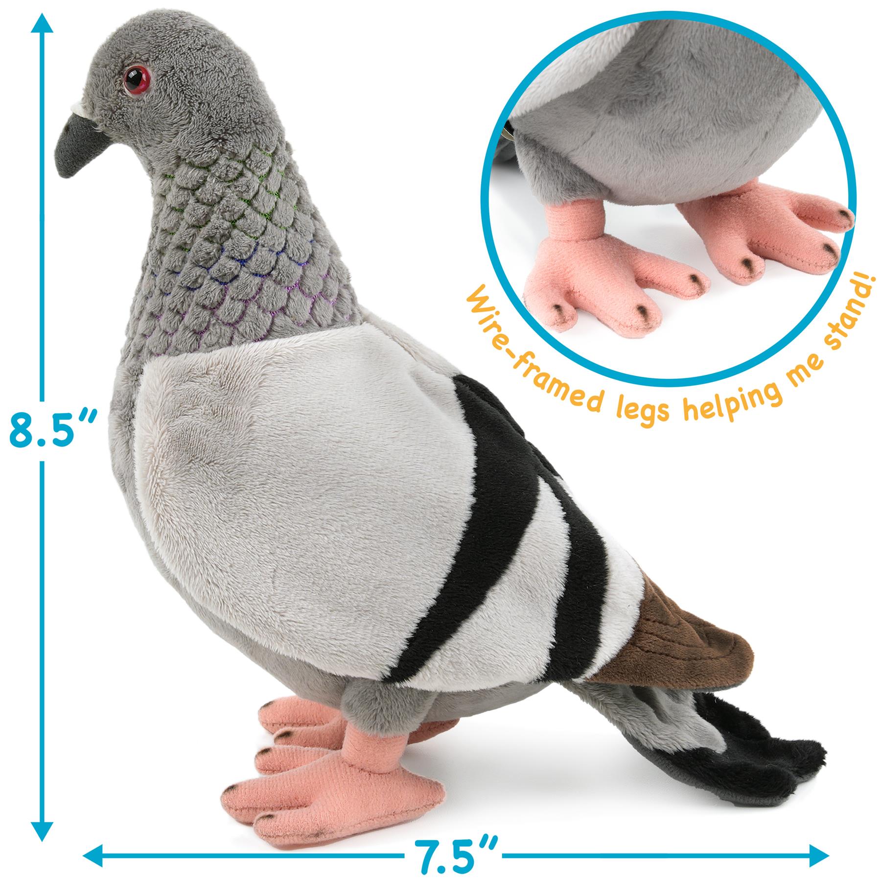 Pepper The Pigeon | 8.5 Inch Stuffed Animal Plush Bird | by TigerHart Toys