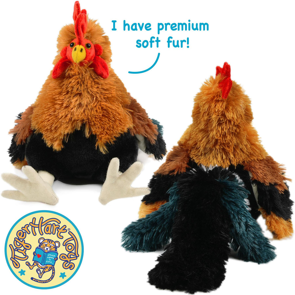 Riley The Rooster | 8 Inch Chicken Stuffed Animal Plush | by TigerHart Toys