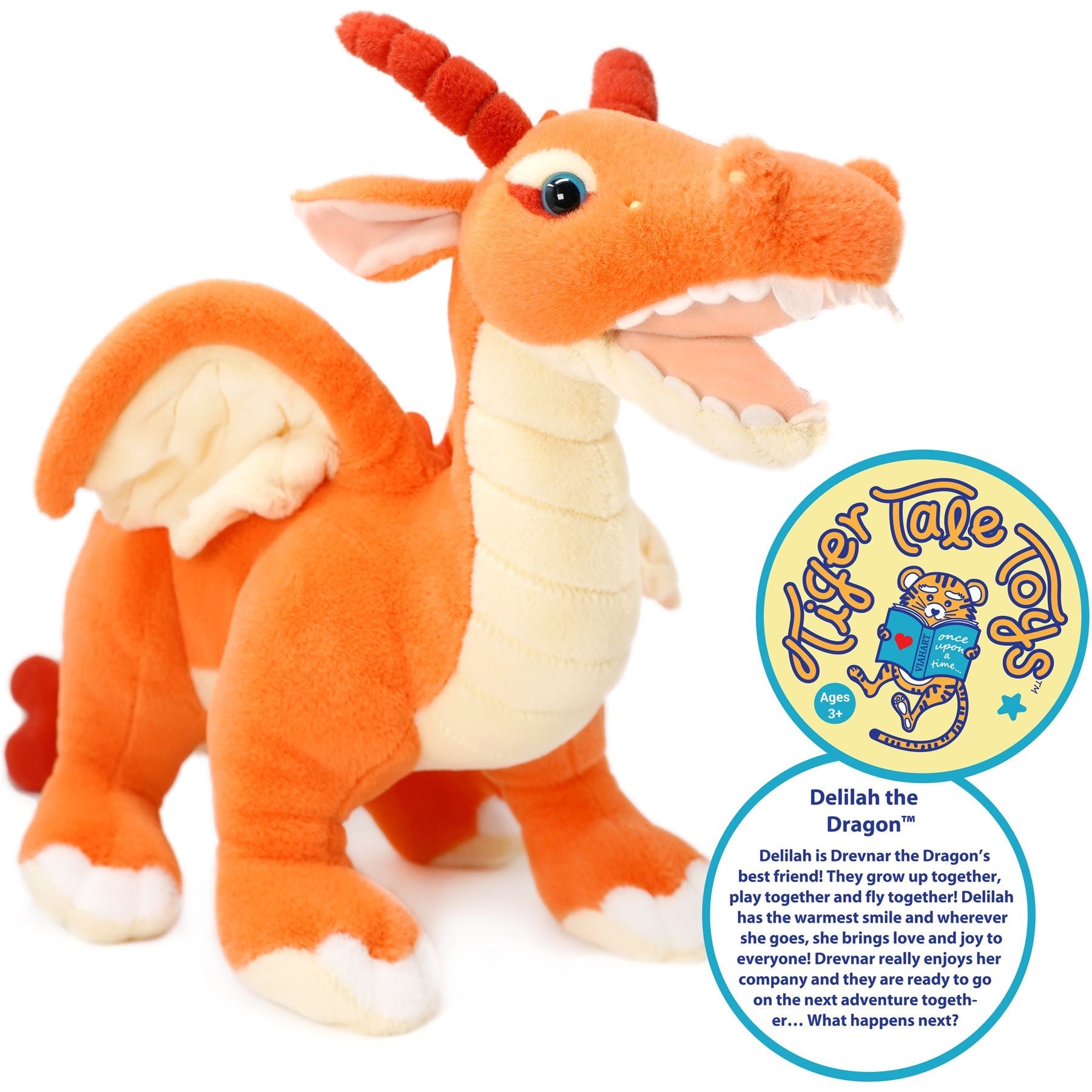 Delilah The Dragon | 22 Inch Stuffed Animal Plush | By TigerHart Toys