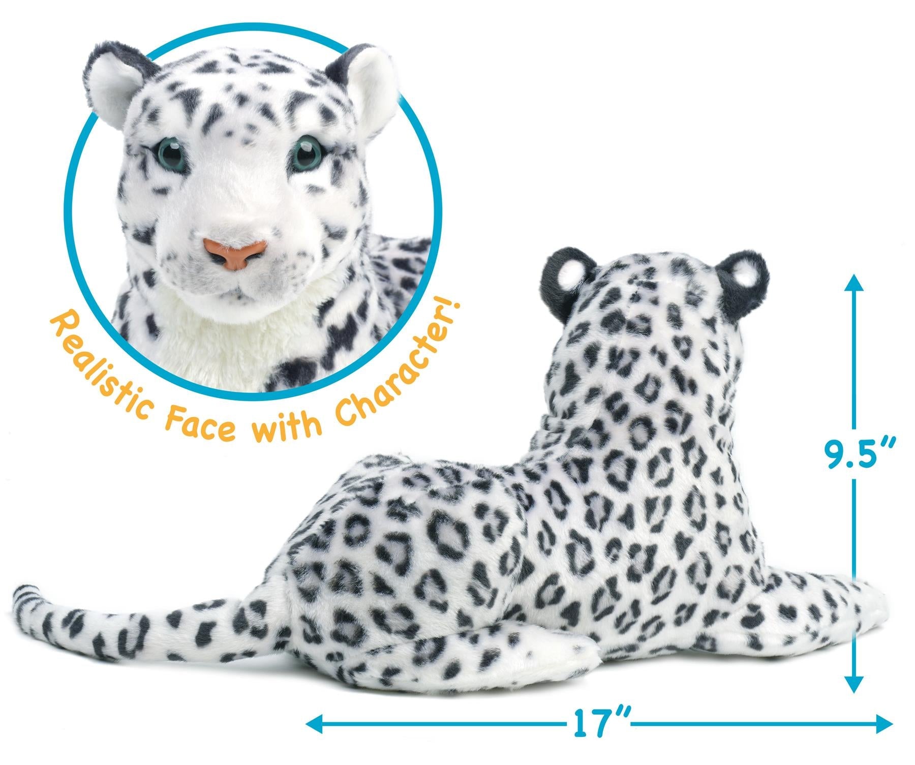 Sinovia The Snow Leopard | Squeeze Me! | 17 Inch Stuffed Animal Plush