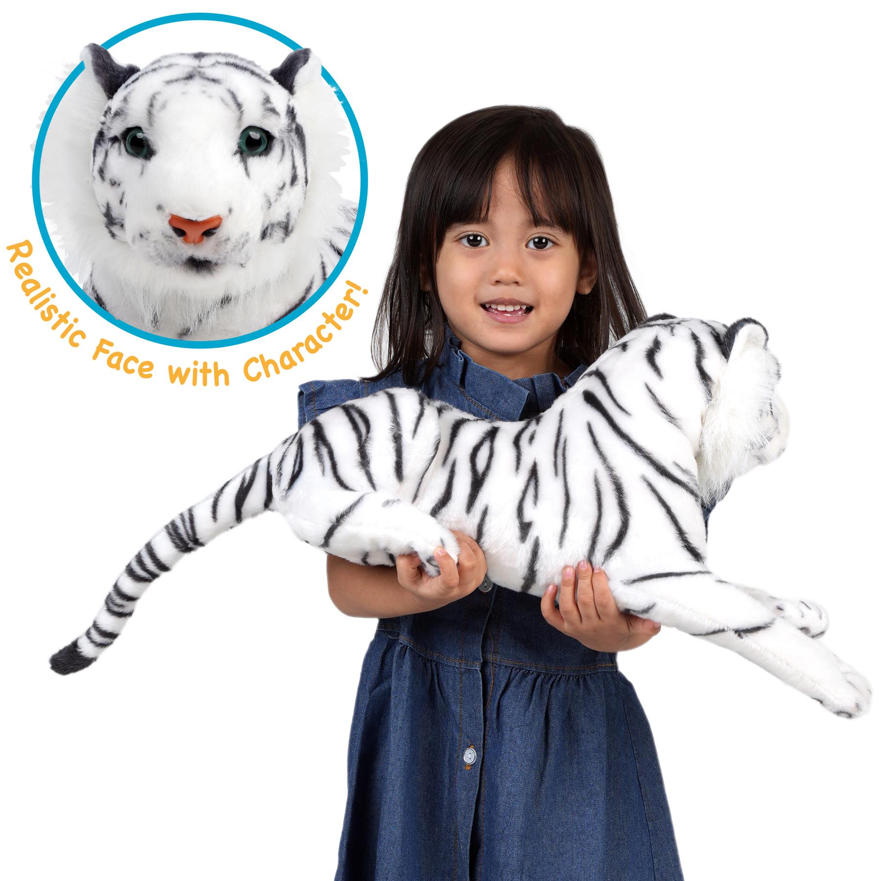 Saphed The White Tiger - Squeeze Me! | 17 Inch Stuffed Animal Plush | by TigerHart Toys