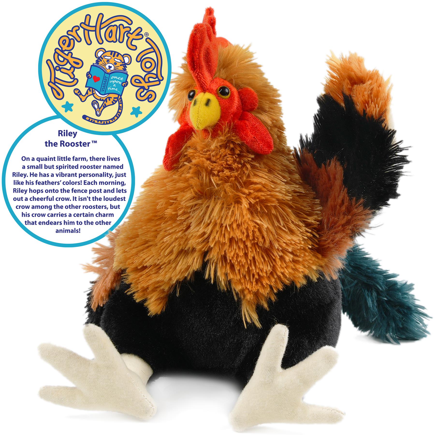 Riley The Rooster | 8 Inch Chicken Stuffed Animal Plush | by TigerHart Toys