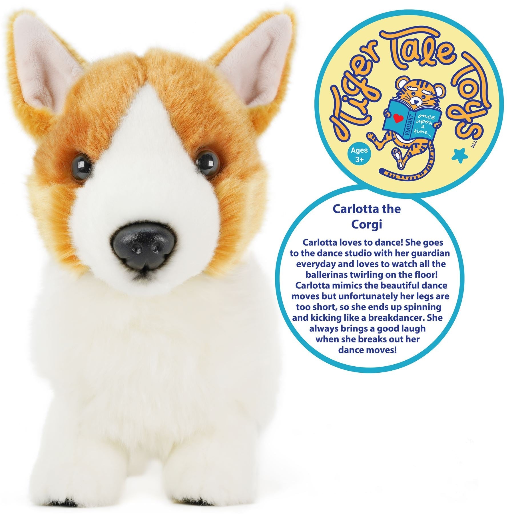 Carlotta The Corgi | 14 Inch Stuffed Animal Plush | By TigerHart Toys