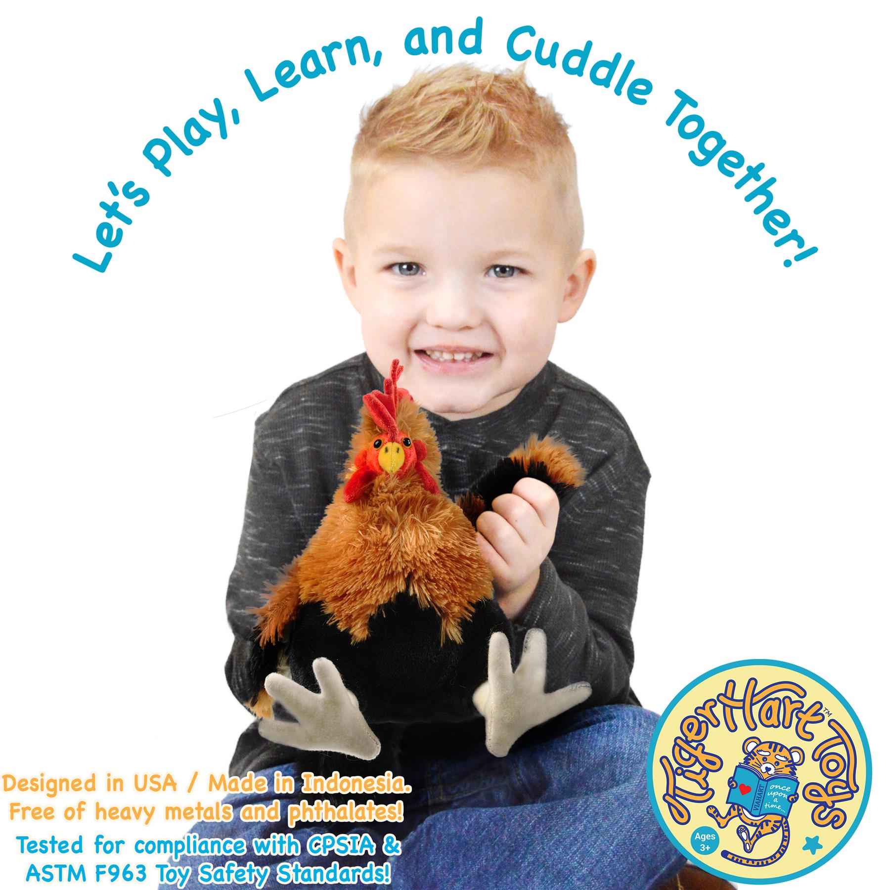 Riley The Rooster | 8 Inch Chicken Stuffed Animal Plush | by TigerHart Toys