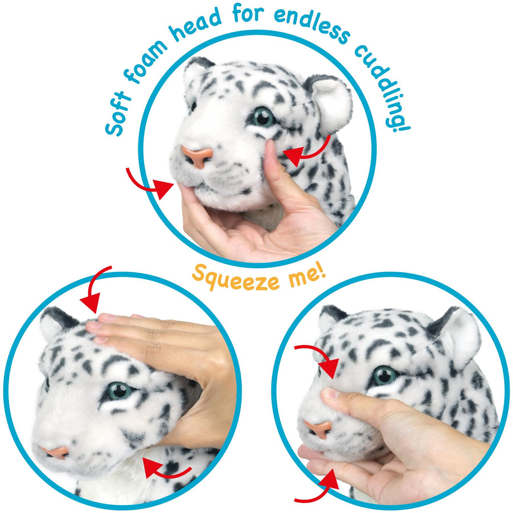 Sinovia The Snow Leopard | Squeeze Me! | 17 Inch Stuffed Animal Plush