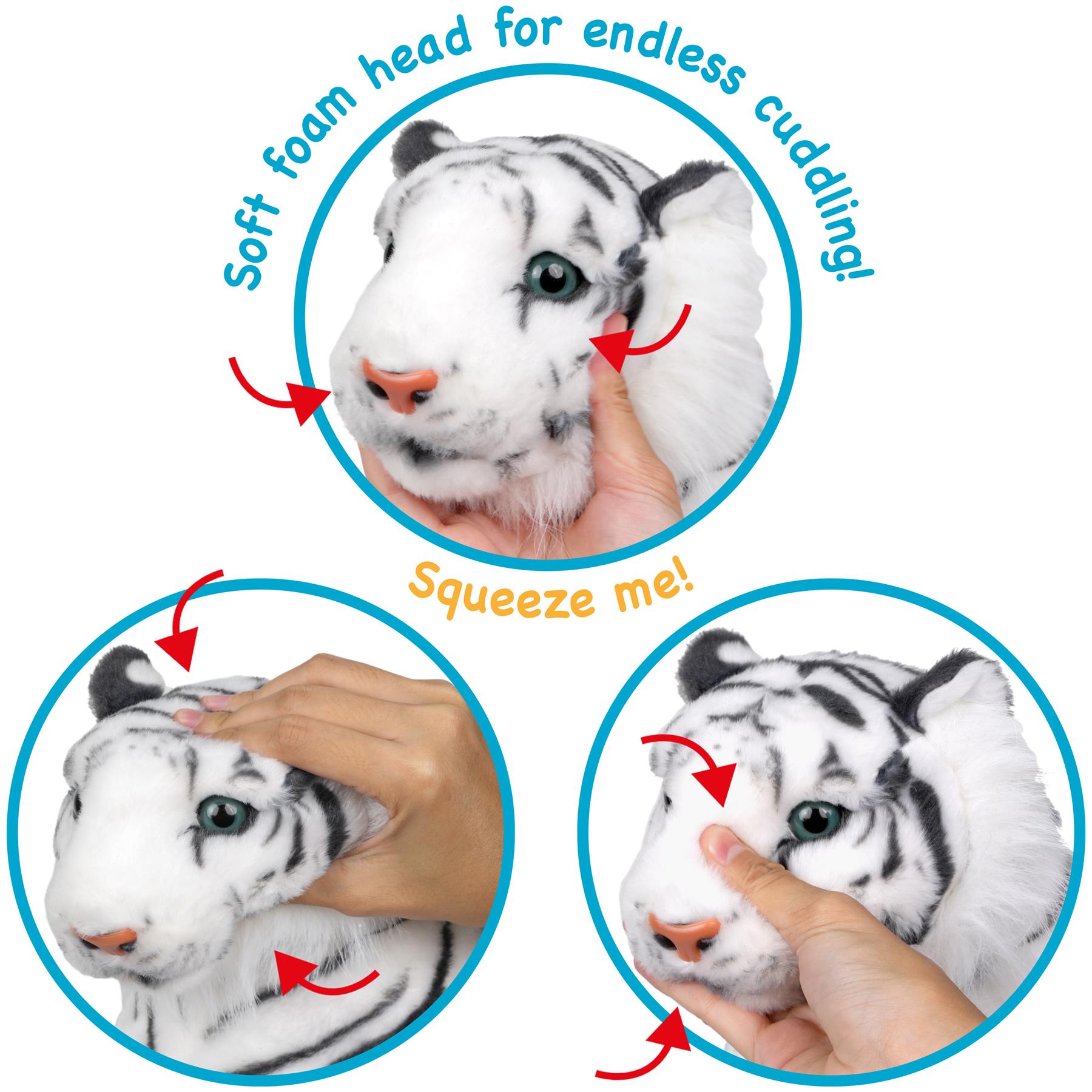 Saphed The White Tiger - Squeeze Me! | 17 Inch Stuffed Animal Plush | by TigerHart Toys