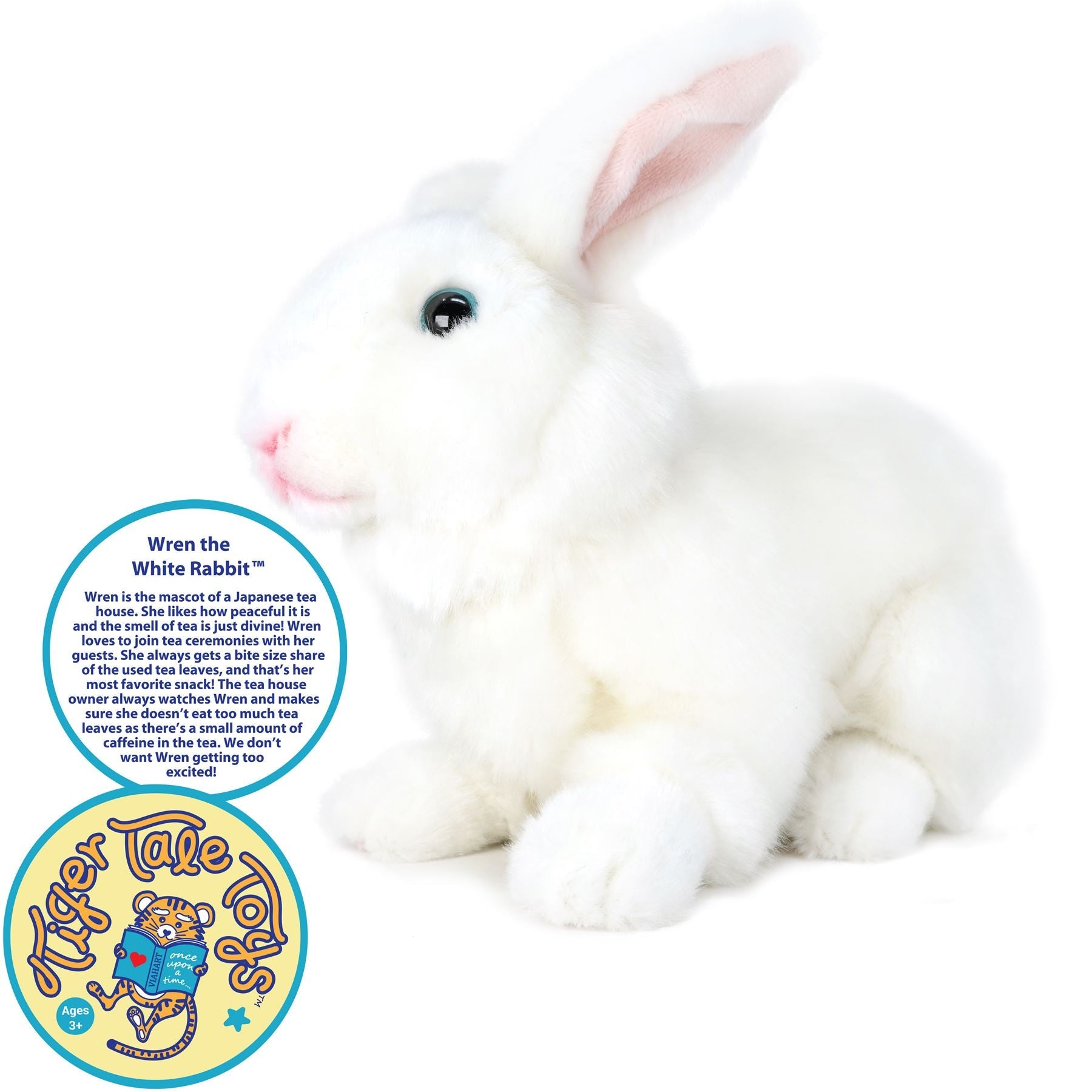Wren The White Rabbit | 10 Inch Stuffed Animal Plush | By TigerHart Toys