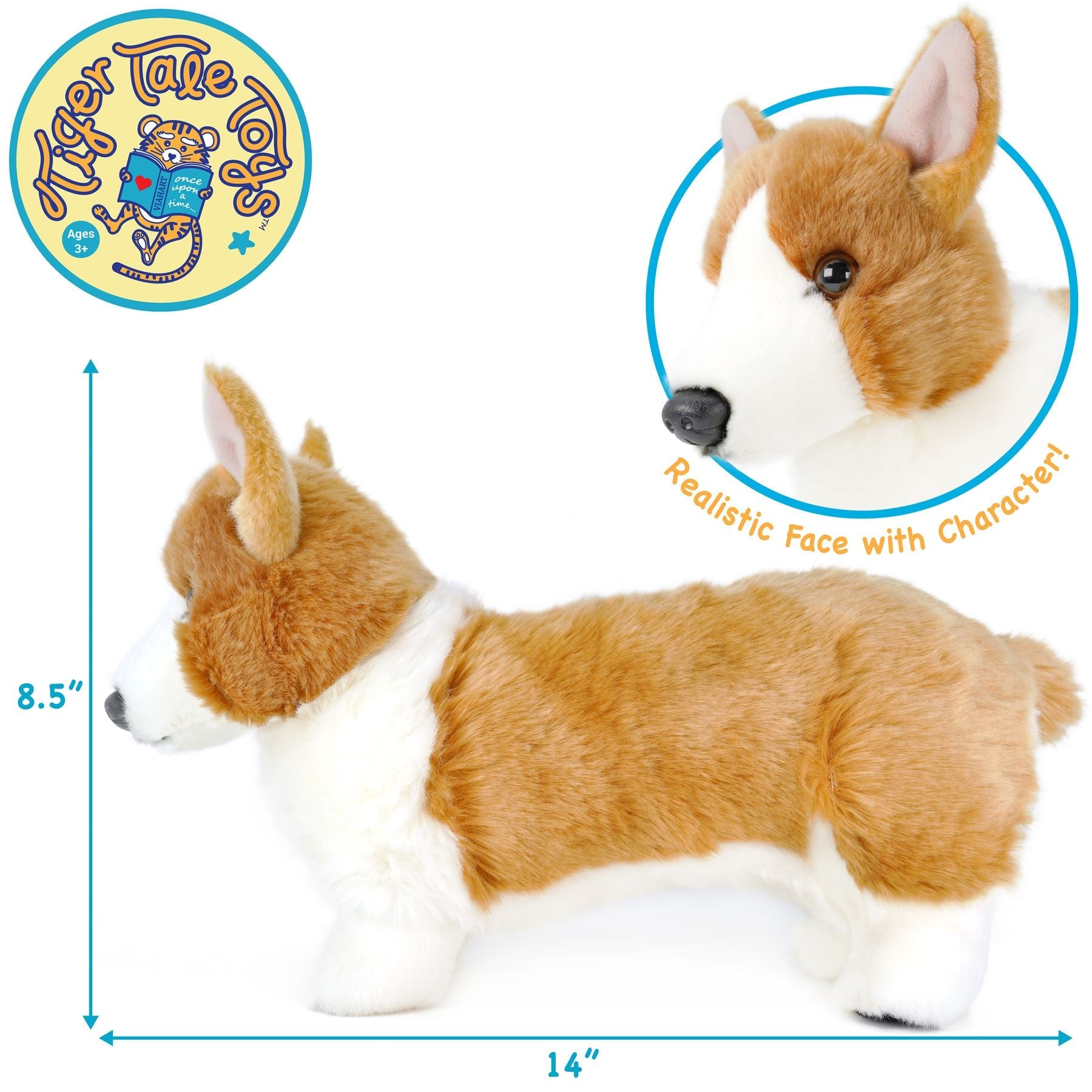 Carlotta The Corgi | 14 Inch Stuffed Animal Plush | By TigerHart Toys