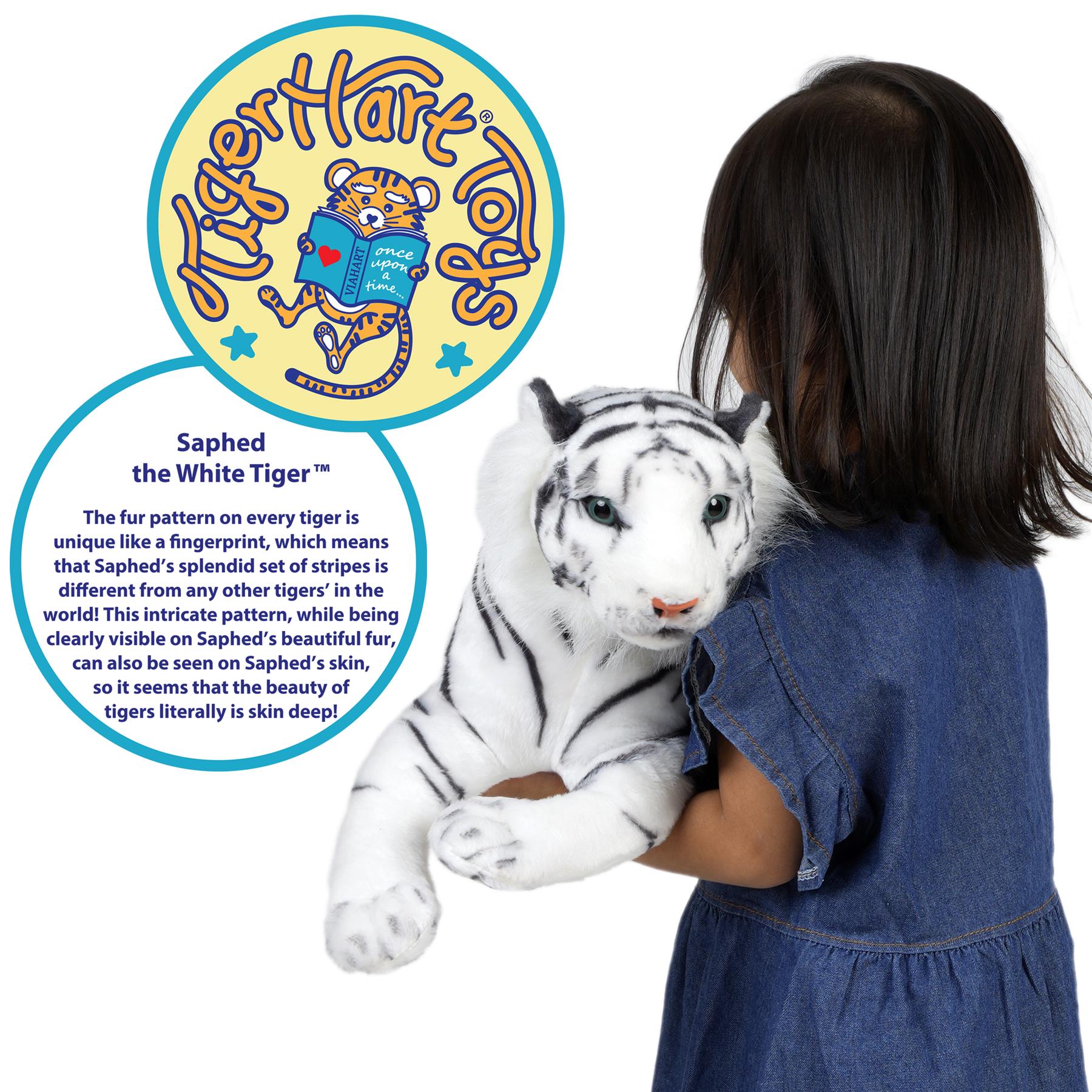 Saphed The White Tiger - Squeeze Me! | 17 Inch Stuffed Animal Plush | by TigerHart Toys