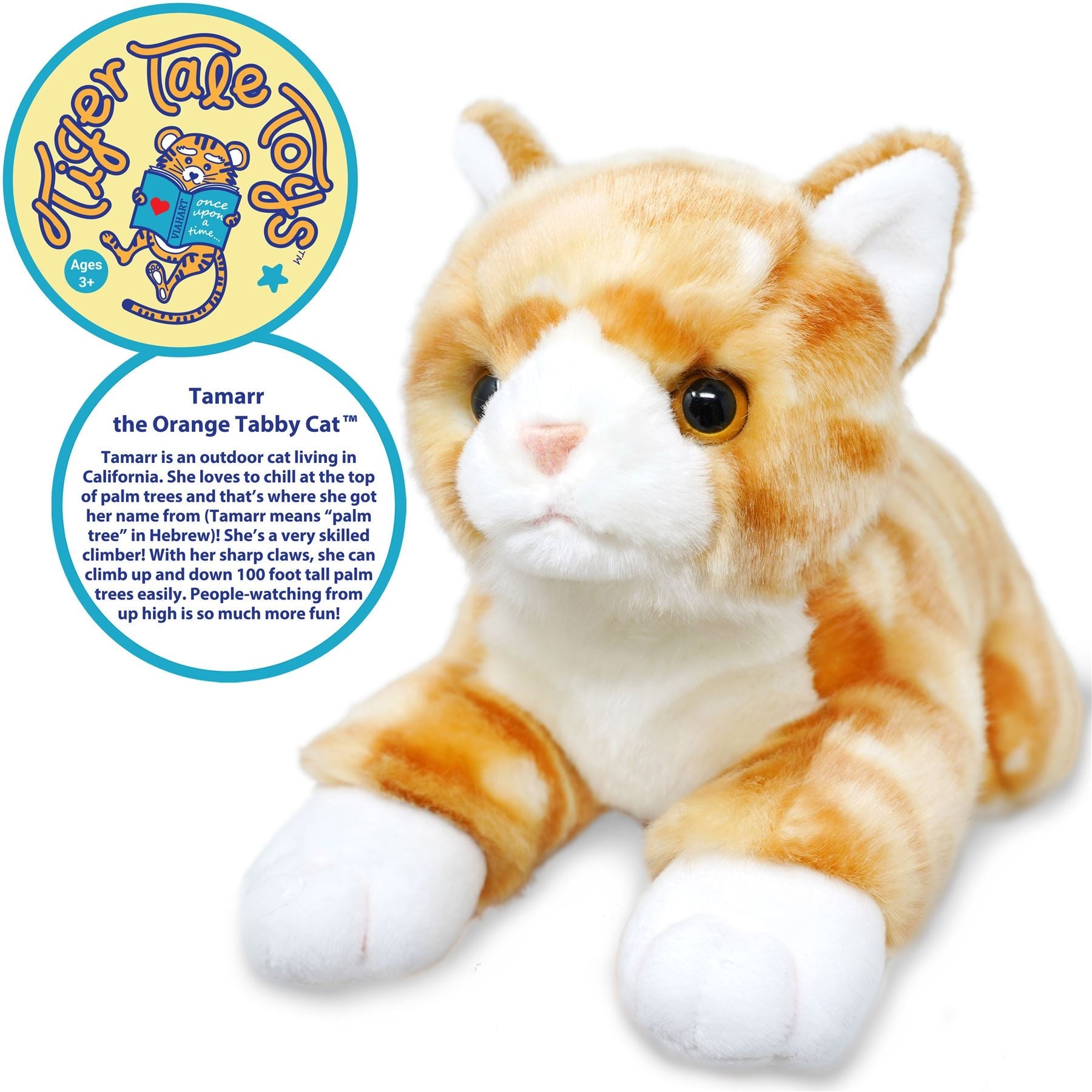 Tamarr The Orange Tabby Cat | 10 Inch Stuffed Animal Plush | By TigerHart Toys