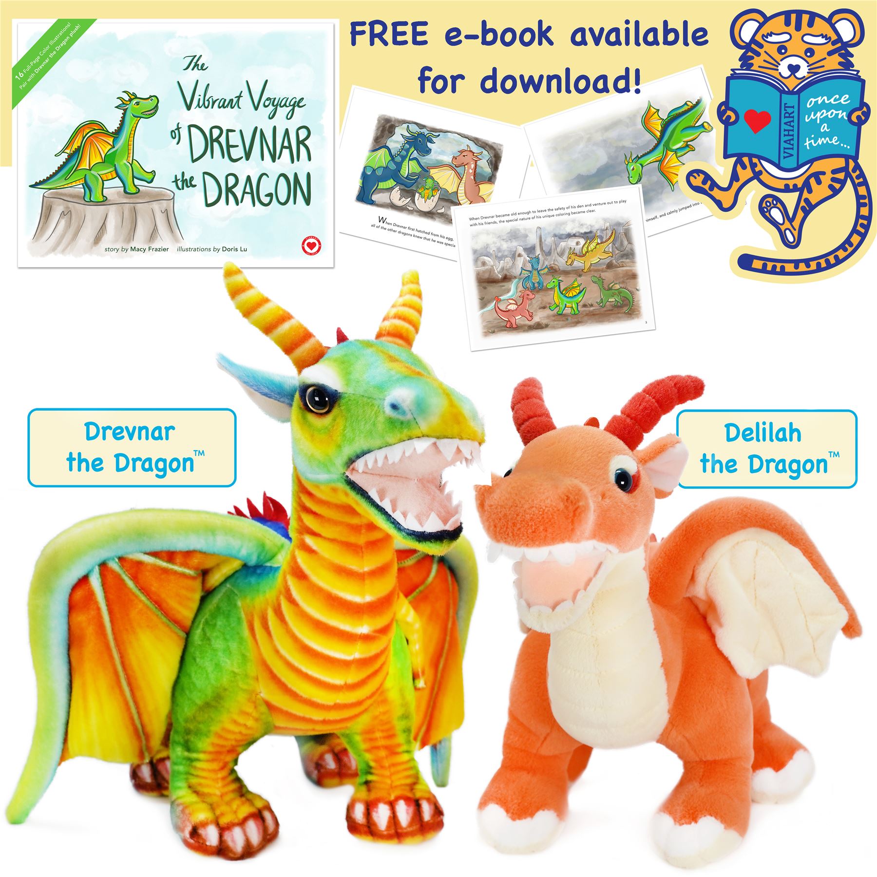 Delilah The Dragon | 22 Inch Stuffed Animal Plush | By TigerHart Toys